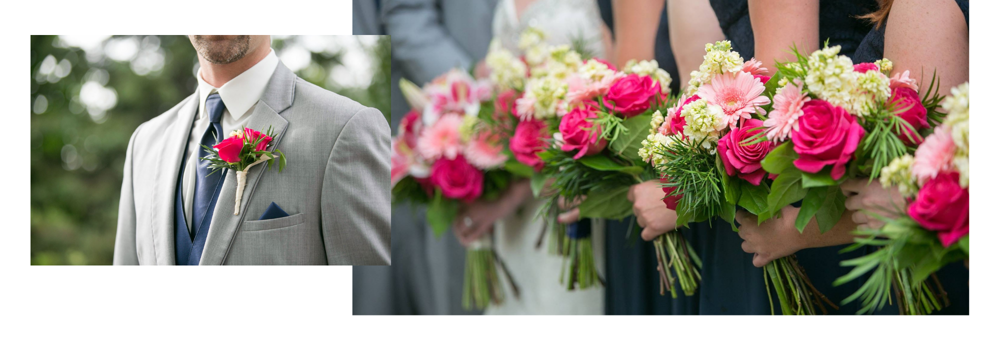 Wedding bouquets and a boutonniere 