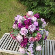 Purple cascading bouquet